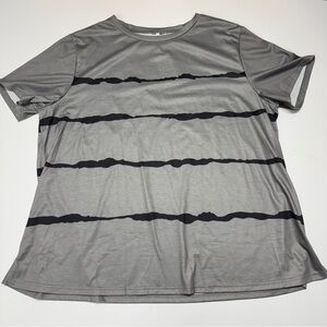 Stylish Vislily Gray and Black Striped Women's Tee